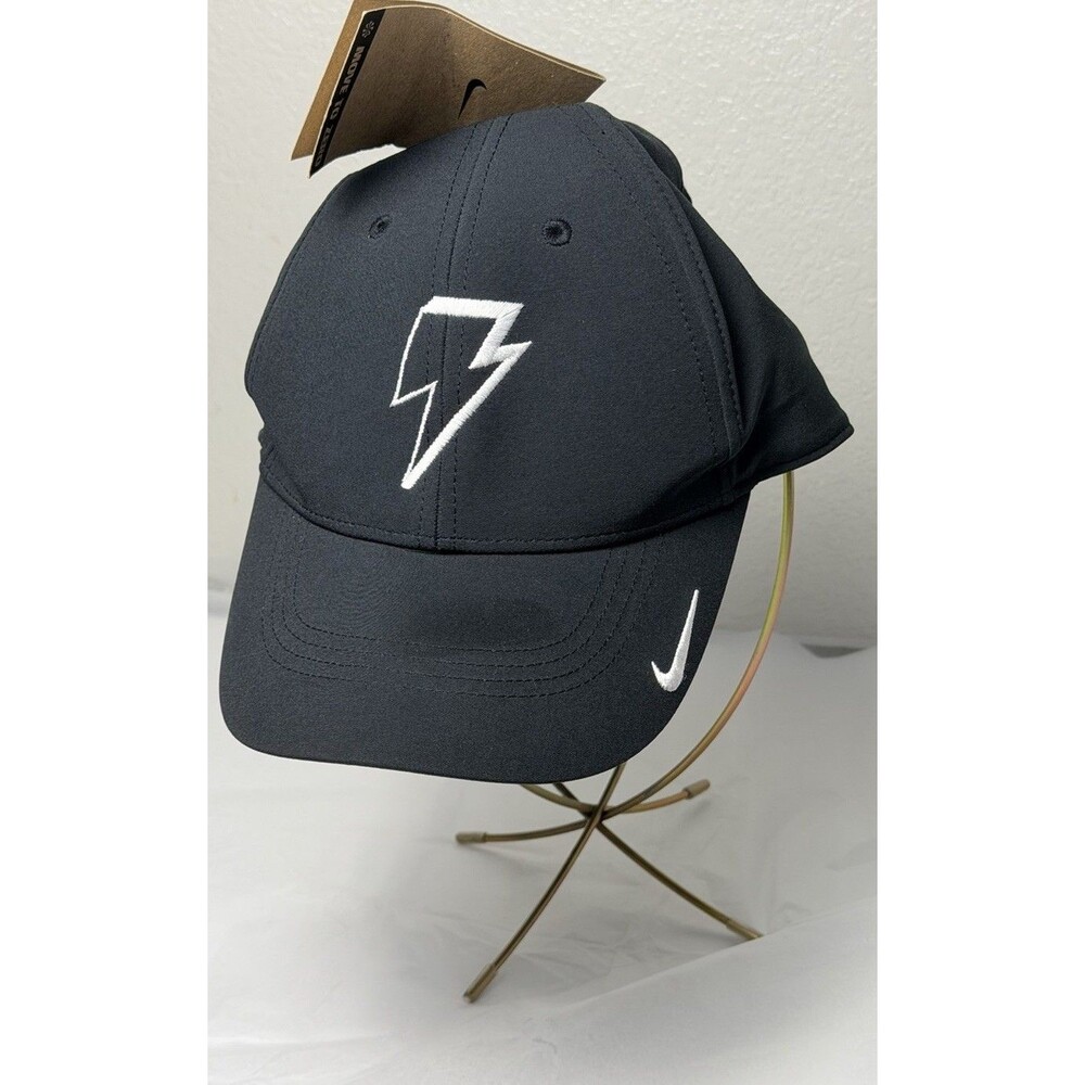 Nike Dri-FIT Club Cap Hat Golf Black Lightning Bolt FB6447-010 Size M/L New NWT